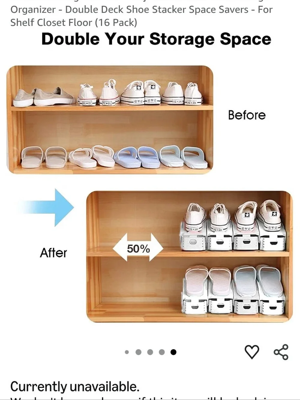 12 White plastic shoe organizers for closets